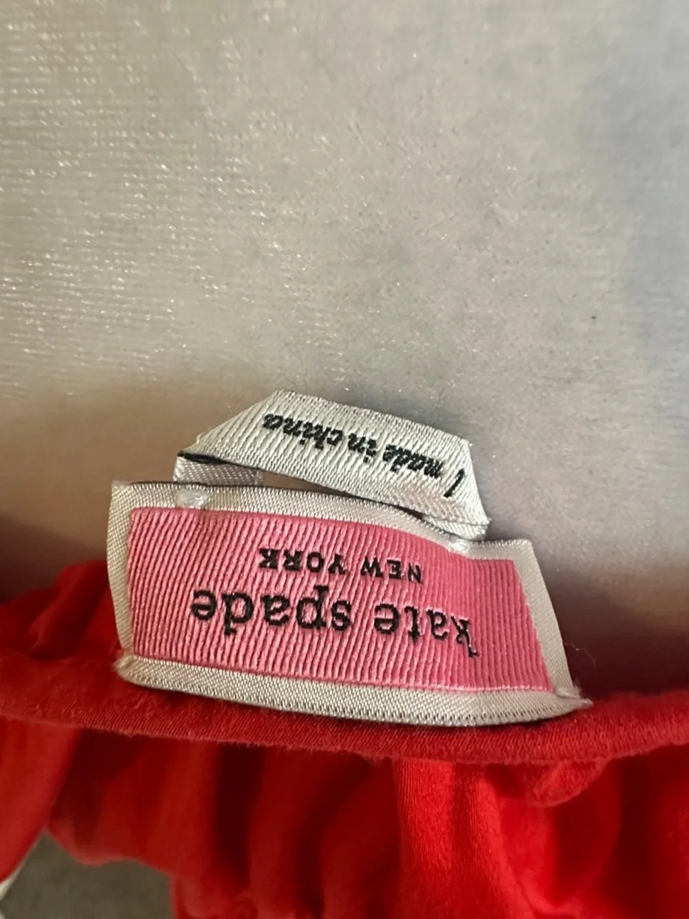 kate spade Red Smocked Peplum Blouse